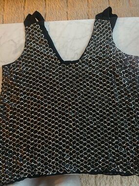 Parker Black Top with Silver Stud Lattice